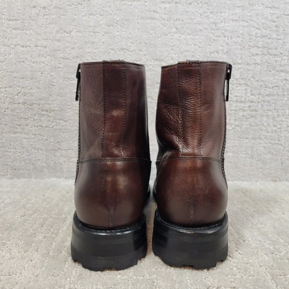 Frye Stanton Men's Size 10 D Brown Side Outside Zip Ankle Biker Boots NEW - Picture 7 of 9